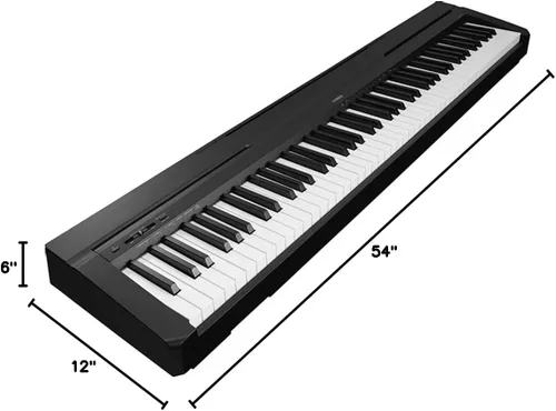 Vista 5 de Yamaha P45 - Piano digital de acción ponderada de 88 teclas Paquete para el hogar con soporte de muebles de madera y banco