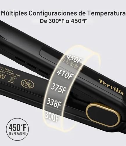 Vista 5 de Terviiix Plancha plana de 1/2 pulgada para cabello corto, alisador y rizador de pelo pequeño 2 en 1 para cortes y retoques de Pixie, mini plancha