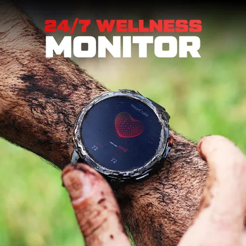 Vista 4 de ALPHAGEAR Alpha Smartwatch para iPhone y Android, responder/hacer llamadas, seguimiento de bienestar 24/7, pantalla AMOLED de 1.75 pulgadas, batería