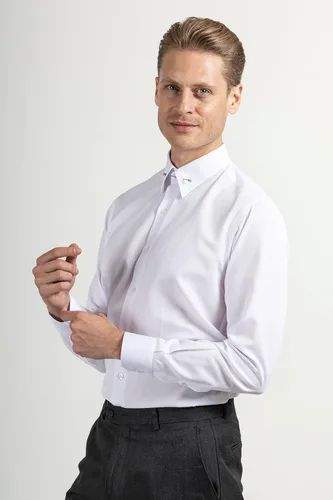 Vista 2 de Pin Collar Shirts for Men Mens Long Sleeve Shirt Mens Dress Shirts Mens Stylish Formal Shirts Button Up Shirt Men