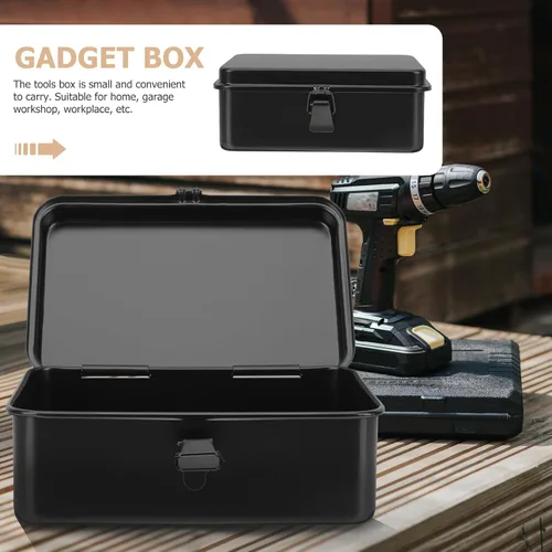 Vista 3 de Levemolo Small Portable Iron Tool Box Lockable Organizer for Home Garage Workshop Compact Rust-resistant Storage Case for Screws Nails and Small