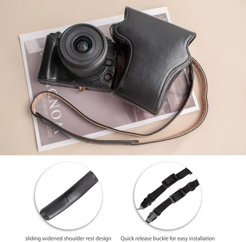 Vista 7 de MUZIRI KINOKOO Funda para cámara Canon EOS R50 V, cubierta protectora de cuero PU para cámara digital EOS R50 V/R50V con lente RF-S14-1.181 in