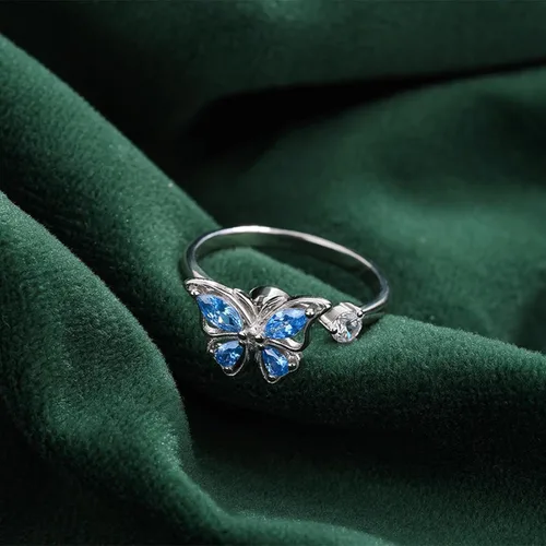 Vista 44 de Anillo de plata 925, anillos de plata ajustables para mujer, anillos de pulgar abiertos, anillos de circonio, anillos ajustables, anillos abiertos