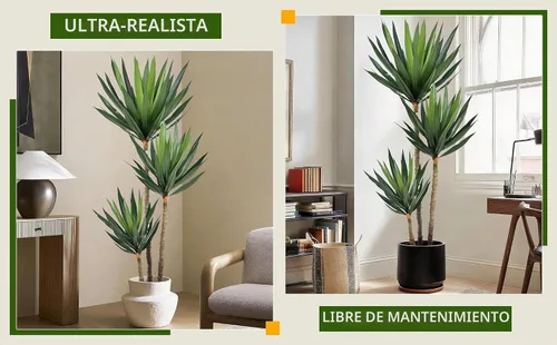 Vista 4 de Árbol de agave artificial de 5 pies con protección UV, 88 hojas