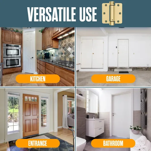 Vista 7 de Houseables Bisagras de puerta de cierre automático, Cierre de puerta con bisagra de resorte, Carga por resorte, Cierre automático, 3.5 pulgadas