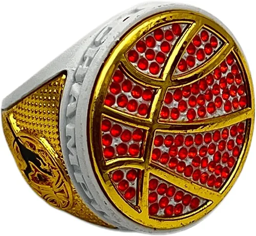 Vista 7 de Anillos deportivos de descuento, ANILLO DE CAMPEONATO DE BALONATO DE BASKETBALL DE LUJO — Colores surtidos, Cuerpo pintado con piedras, Anillo