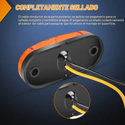 Vista 7 de Nilight Luz de Marcador Lateral Ovalada de 2.5 Pulgadas 10PCS Ámbar 2 Diodos LED Luces de Guardabarros y Separación de Remolque Impermeables