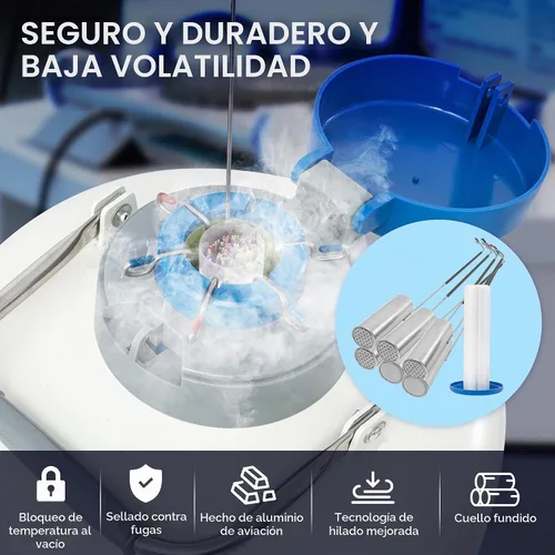 Vista 6 de CXRCY 10L Nitrógeno Líquido Dewar, Aleación de Aluminio LN2 Tanque con 6