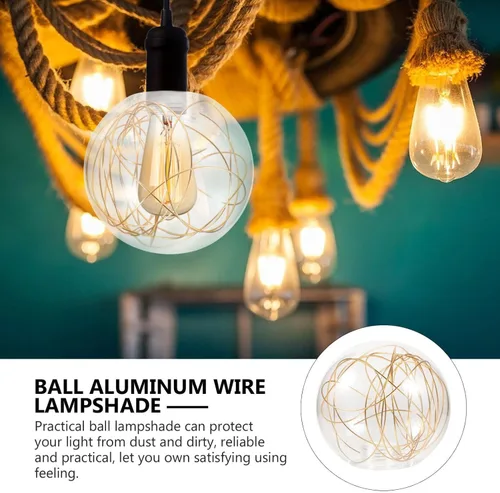 Vista 7 de Candelabros redondos de esfera de vidrio para accesorios de luz, repuesto de globo de vidrio de burbuja transparente, cubierta para lámpara