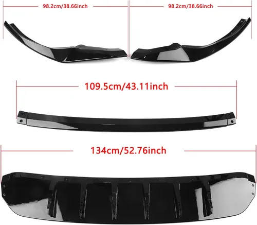 Vista 6 de Kit de carrocería divisor de alerón de parachoques delantero para Audi Q8 2018-2023 SQ8 2019-2023 negro brillante