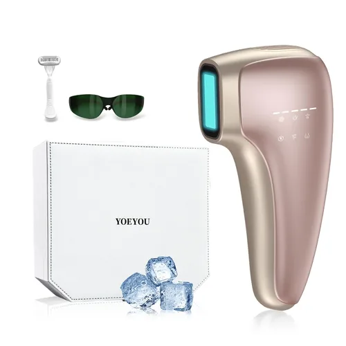 Vista 9 de Depilación láser IPL indolora para mujeres y hombres, tecnología de enfriamiento de hielo de zafiro de 39 °F, dispositivo de depilación láser
