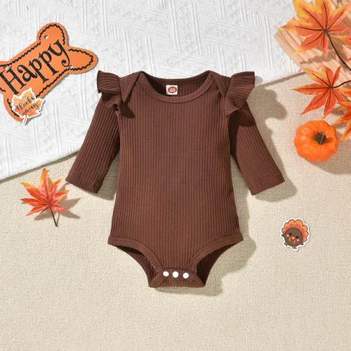 Vista 111 de Aalizzwell Conjunto de mameluco acanalado para bebé recién nacido prematuro para otoño e invierno