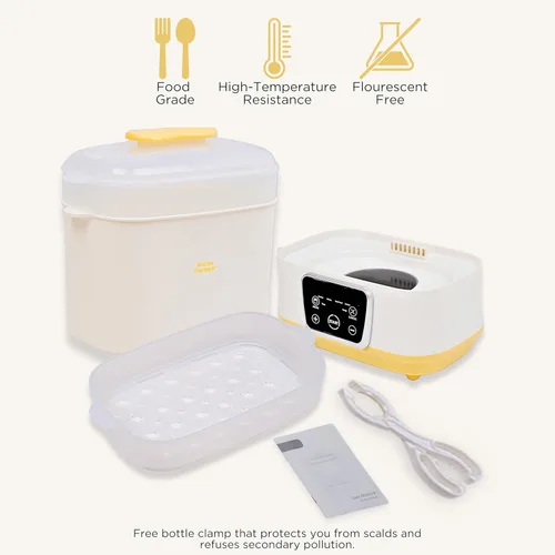 Vista 6 de Esterilizador y secadora eléctrica de biberones 6 en 1, uso como calentador de biberones, descongelar, calentar alimentos y máquina desinfectante