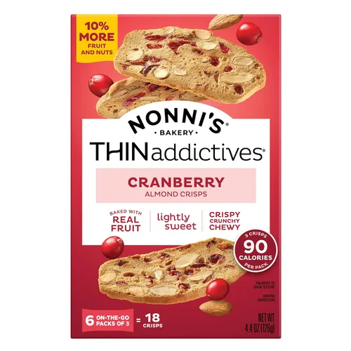 Vista 9 de Nonni's, Galletas finas de arándano, 4.4 onzas