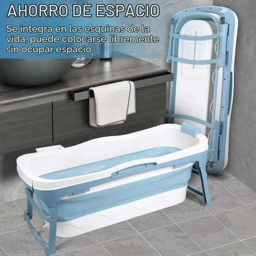 Vista 2 de Bañera portátil para adultos, bañera plegable de plástico de 51 pulgadas Gris