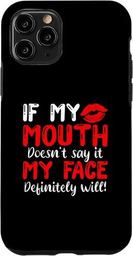 Vista 10 de Funda para iPhone 14 If My Mouth Doesn't Say It My Face Definitely Will