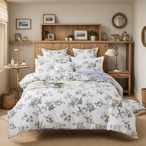 Vista 31 de FADFAY Juego de funda de edredón tamaño individual azul con flores de rosa y peonía, ropa de cama rústica con flores de peonía, juego de funda