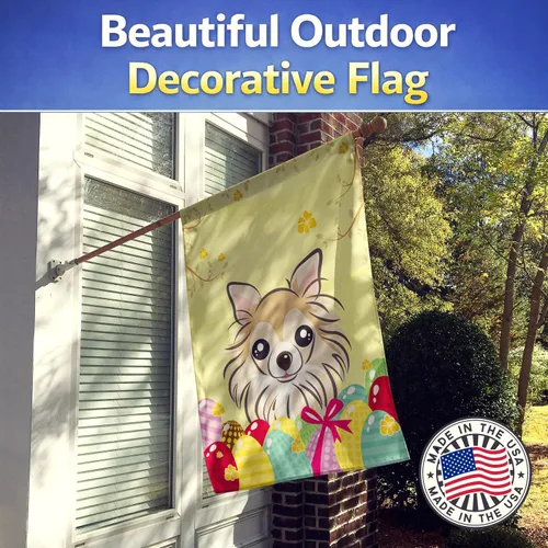 Vista 768 de Caroline's Treasures BB1923GF Bandera decorativa para jardín con diseño de Border Collie, para caza de huevos de Pascua, para jardín, jardín, patio