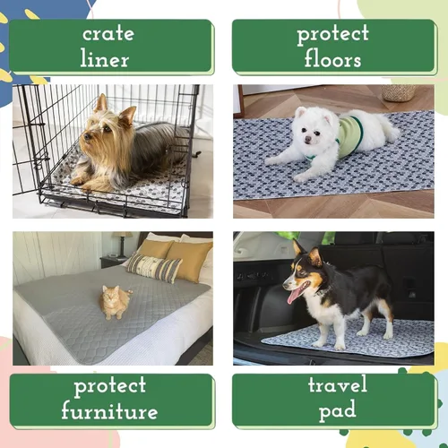 Vista 2 de Caldwell's Pet Supply Co. Almohadillas para orinal de 18 x 24 pulgadas, almohadillas lavables para orina para perros, tapete reutilizable para orina