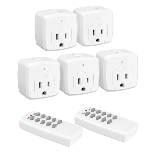 Vista 12 de HBN - Enchufe con control remoto inalámbrico con 2 controles de interruptor individuales, enchufes de diseño compacto hasta 100 pies de alcance