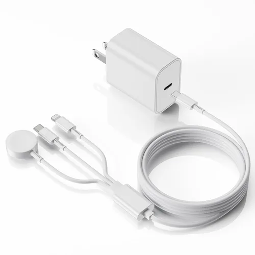 Vista 9 de Cargador de Apple Watch mejorado, cargador rápido magnético, adaptador de enchufe USB C con cable de carga rápida inalámbrico portátil de 3 pies