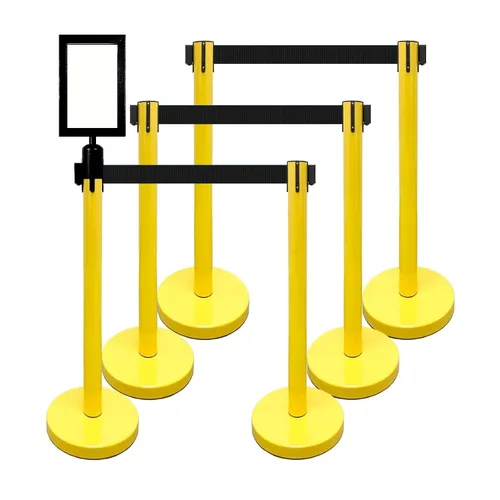 Vista 40 de VIP Crowd Control - Juego de barreras de seguridad con cinturones retráctiles, 91 cm de altura, cinturón de 198 cm y soporte de pared Cinturón