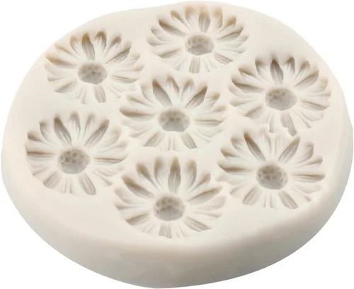 Vista 8 de Moldes de Silicona de Flores de Margarita Molde de Fondant de Flor de Crisantemo Para Decoración de Pasteles Adornos de Cupcakes Dulces Chocolate