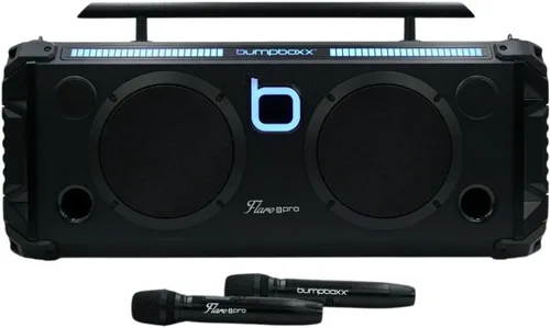 Vista 4 de Bumpboxx Flare8 Pro Boombox Bluetooth portátil, negro, 2 micrófonos