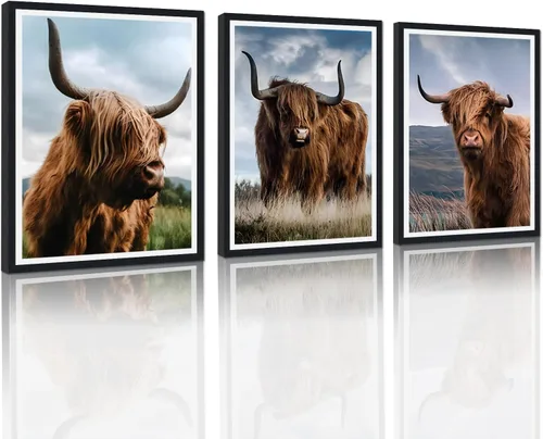 Vista 43 de 3 piezas modernas de lienzo de león de animales salvajes, pinturas de retratos de familia de leones, decoración de pared, obras de arte de sala