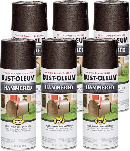 Vista 21 de Rust-Oleum 7215830 – Pintura en aerosol con efecto martillado para prevención del óxido, 12 oz (340 g), color negro