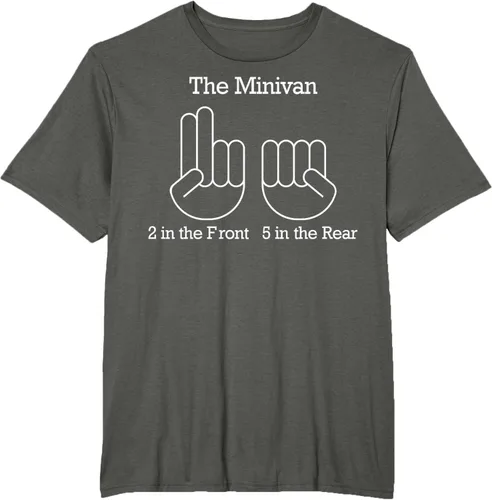 Vista 6 de The Minivan 2 In The Front 5 In The Rear Camiseta, Negro