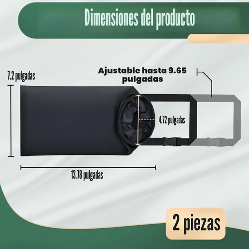 Vista 3 de ecocstm 2 piezas de bolsas de basura para coche, bolsa de basura para coche lavable y colgante, cubo de basura desmontable con ventilación elástica