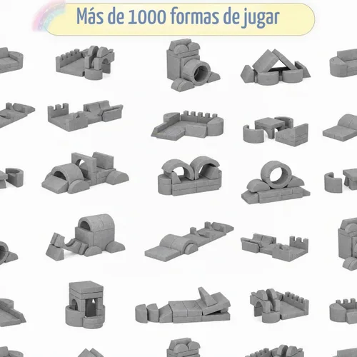 Vista 3 de Betterhood Sofá modular de 16 piezas para niños, sofá de espuma convertible