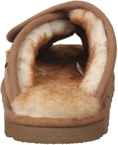 Vista 5 de PAMIR Pantuflas de casa de oveja ajustables para hombre con espuma viscoelástica para interiores y exteriores con puntera abierta