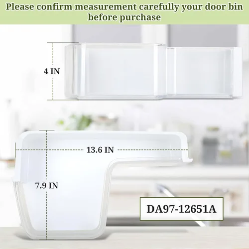 Vista 5 de DA97-12651A Contenedor de estante de puerta de refrigerador (superior izquierdo) compatible con Samsung RF263TEAE, RF263BEAE, RF265BEAESG
