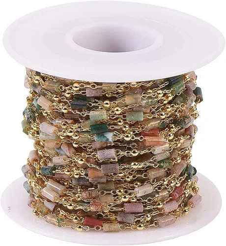 Vista 10 de LiQunSweet 16.4 Feet (5 Meters) Handmade Vintage Natural Gemstone Amazonite Stone 6mm Ball Beads Rosary Chains for Jewelry Making