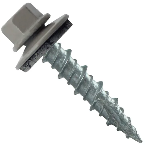 Vista 56 de Tornillos para techos de metal gris ABC 10 x 1 - Cabezal hexagonal - Arandela EPDM - Arandela de arranque automático/roscado - 1 bolsa - 250