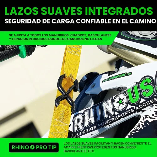 Vista 3 de Rhino USA Cambuckle - Correas de amarre para motocicleta Negro