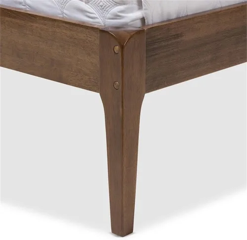 Vista 7 de BOWERY HILL Cama King de tela Mid-Century con plataforma en gris/marrón nogal