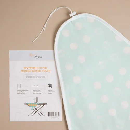Vista 4 de Love Sew Funda reversible para tabla de planchar de lana, 2 en 1, lana de un lado de algodón