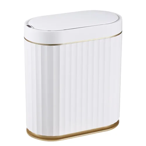 Vista 8 de ELPHECO Bote de basura con sensor de 2 galones, resistente al agua IPX5 con sensor de movimiento, cubo de basura automático para baño, oficina, Beige