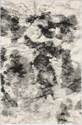 Vista 12 de SAFAVIEH Retro Collection - Alfombra decorativa de 2 pies 3 pulgadas x 5 pies, color crema y gris, diseño abstracto moderno, no desprende pelusa