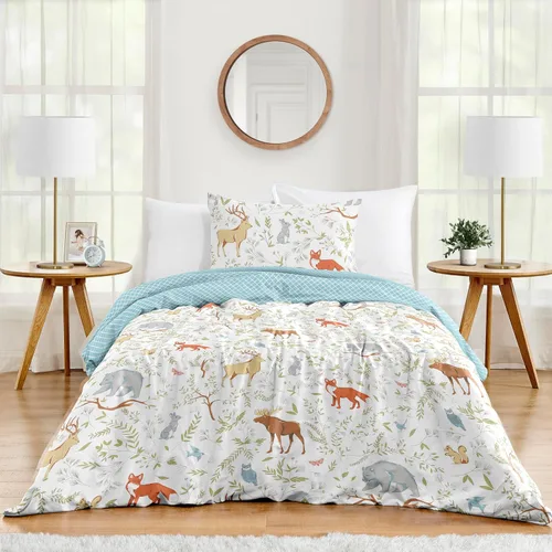 Vista 15 de Sweet Jojo Designs Juego de edredón individual de 2 piezas (montaña oso) para niños, ropa de cama para niños, ropa de cama en una bolsa con manta