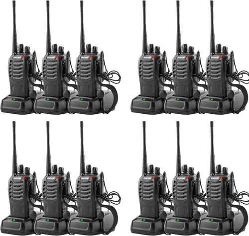 Vista 11 de Walkie Talkies Baofeng Radio 888S recargables de largo alcance con auriculares para adultos, radios de 2 vías, walkie talkies para niños, paquete