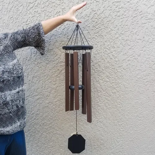 Vista 9 de Lambright Chimes Ocean Breeze - Campanilla de viento personalizada de bronce de 36 pulgadas de alto, campanillas de viento personalizadas
