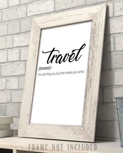 Vista 3 de Travel - The Only Thing You Buy That Makes You Richer - Póster artístico inspirador para decoración del hogar, aventura y cita de exploración, gran