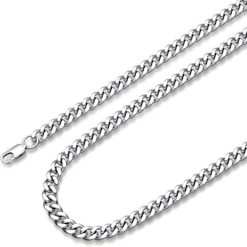 Vista 10 de Jstyle 3.5mm Gold/Silver/Black Tone Stainless Steel Cuban Chain Necklace negro (Black Tone)
