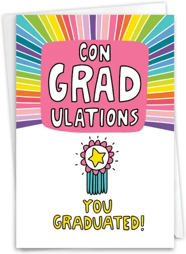 Vista 14 de NobleWorks - 1 tarjeta de felicitación divertida de graduación - Felicidades para graduados, papelería para la escuela, universidad - Gran deseo