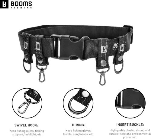 Vista 3 de Booms Fishing FB2 - Cinturón de pesca Wade para pesca, cinturón ajustable de nailon de 45 pulgadas de longitud máxima, cinturones Wade para lanzar
