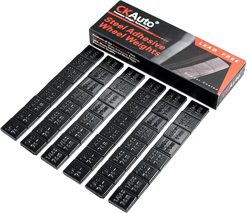 Vista 5 de CKAuto 1/4 oz, 0.25 onzas, negro, adhesivo adhesivo en pesos de rueda, tipo EasyPeel. Coches, camiones, SUV, motocicletas, autos RC. Perfil bajo, 12